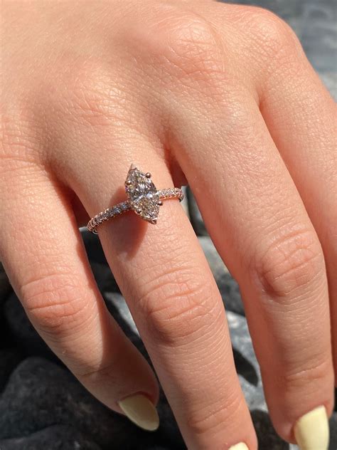 Lab Grown Diamond Marquise Cut Diamond Engagement Ring K Etsy