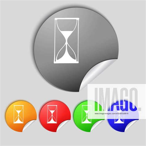 Hourglass Sign Icon Sand Timer Symbol Set Of Colour Buttons