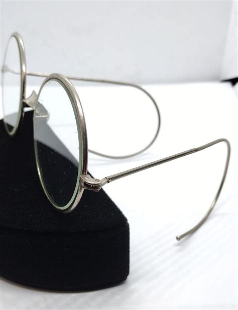 Antique Round Eyeglasses Silvertone Frames Circa 1920 Gem