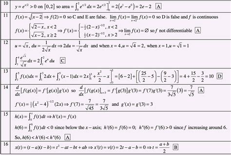 Answers And Solutions To Practice Test Multiple Choice Ab