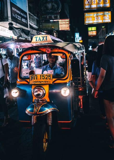 Tuktuk On Yaowarat Road Poster Picture Metal Print Paint By