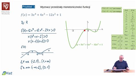 Odc Przedzia Y Monotoniczno Ci Funkcji Badanie Przebiegu