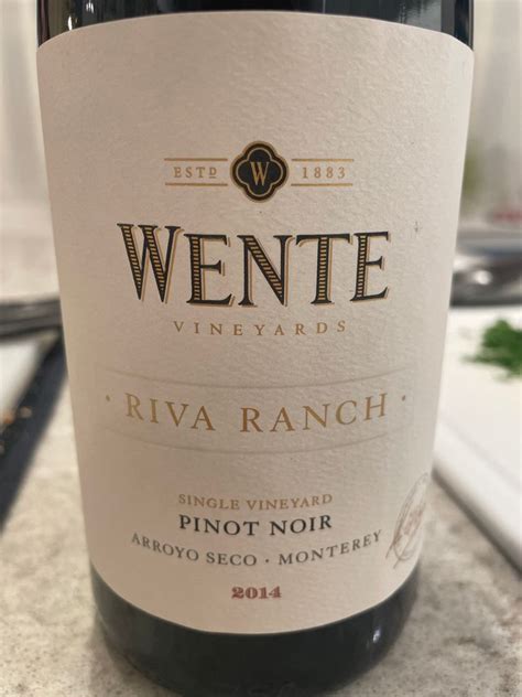 2014 Wente Vineyards Pinot Noir Single Vineyard Riva Ranch USA