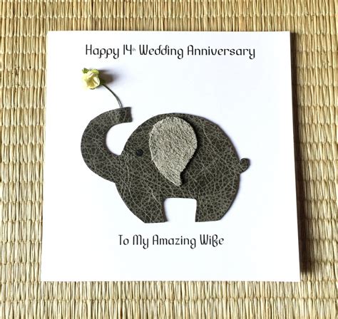 14th Wedding Anniversary Card Ivory Anniversary Card Wife Etsy UK