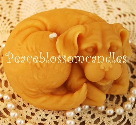 Beeswax Candle Curled-Up Dog Doggy Shaped Candle | Oregon Bee Store