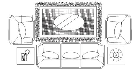 Bloques AutoCAD Gratis De Conjunto De Amueblamiento Sala De Estar