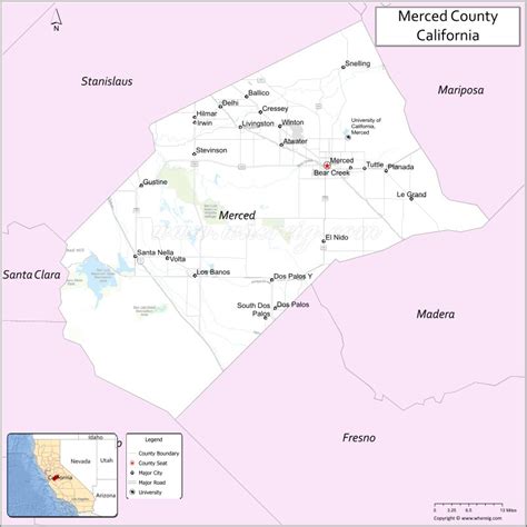 Merced County Map California Usa Cities And Towns In Merced County