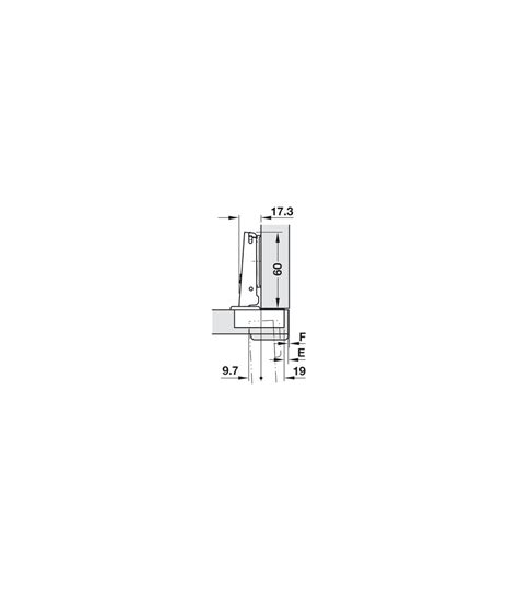 Charnière de meuble plate Salice trou de 40 mm avec base pour porte en