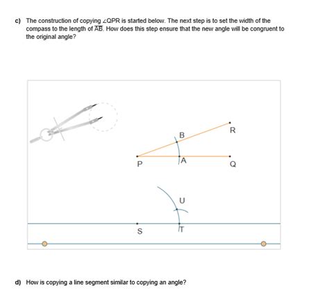 Solved A Which Step In The Construction Of Copying A Line Segment