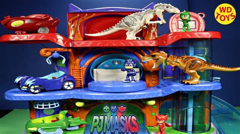 New Pj Masks Talking Catboy Vs Indominus Rex And T Rex Catboyowlette