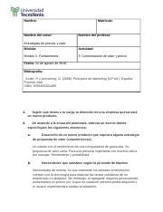 Actividad 3 Estrategia De Precios Y Valor Docx Nombre Matrcula