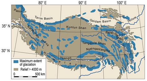 Kunlun Shan Mountains On World Map