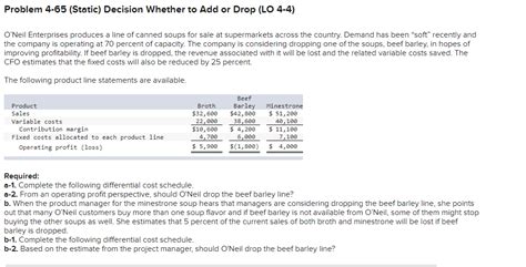 Solved Problem Static Decision Whether To Add Or Drop Chegg