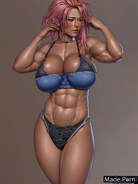 Porn Image Of Bottomless Pink Hair Nude Huge Boobs Big Tits Big Hips Created By AI