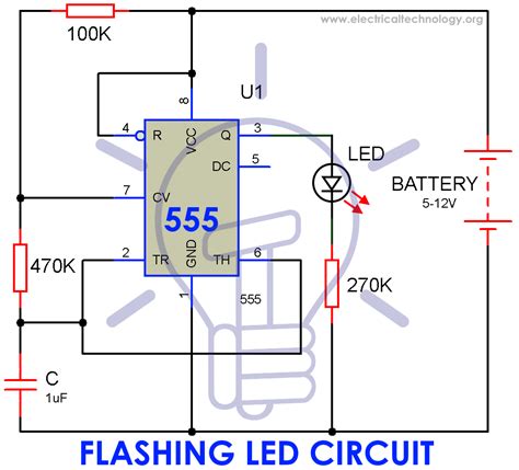 Flashing Leds Circuit Diagram Led Flasher Circuit