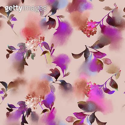 Abstract Blurred Floral Seamless Pattern Meadow Spring Flowers Vague