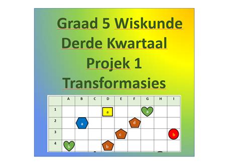 Graad 5 Wiskunde 3de Kwartaal Projek Transformasies 50 Punte Memorandum Word 20 Bladsy