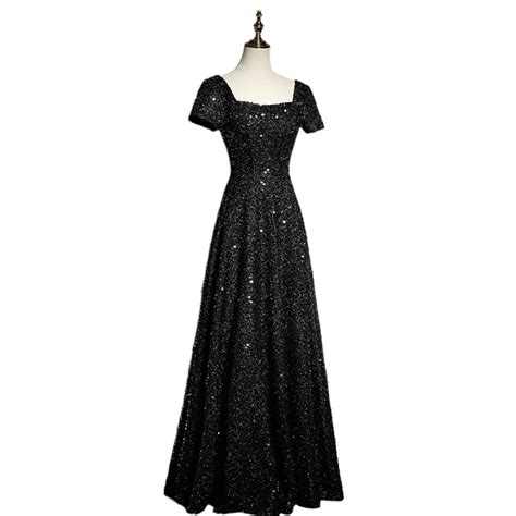 Plus Size Black Square Neck Evening Dress Hello Curve