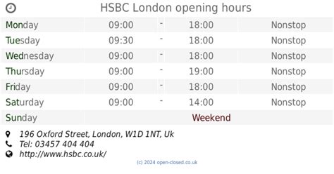 Hsbc London Opening Times 196 Oxford Street
