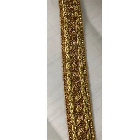 Polyester Inch Golden Zari Lace For Garments Roll Length Meter At