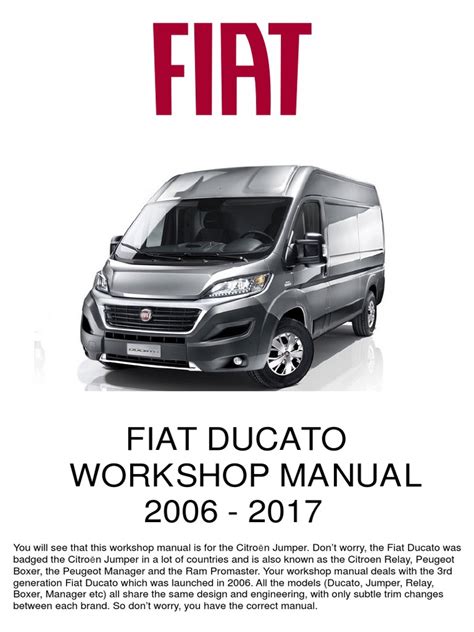 Fiat Ducato Workshop Manual 2.2L and 3.0L HDi 2006 To 2017 | PDF ...