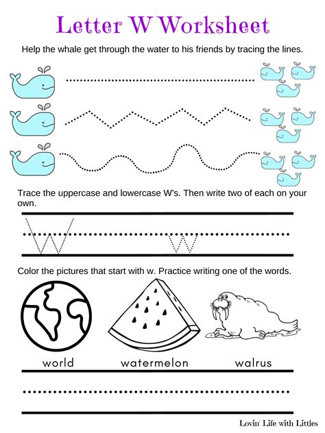 Free Printable Letter W Worksheets