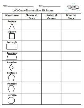 Shape Attributes Worksheet