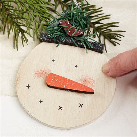 Rustic Wooden Snowman Ornament Christmas Ornaments Christmas And