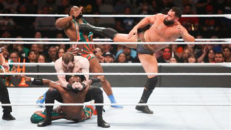 The New Day Vs Rusev Aiden English SmackDown Tag Team Championship