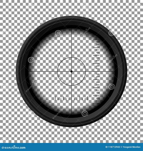 Sniper Rifle Scope Military Weapon View Template Of Optical Glass