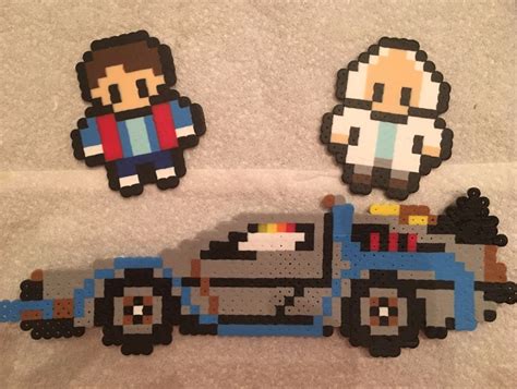 Back To The Future Perler Hama Beads Marty Doc DeLorean Diy