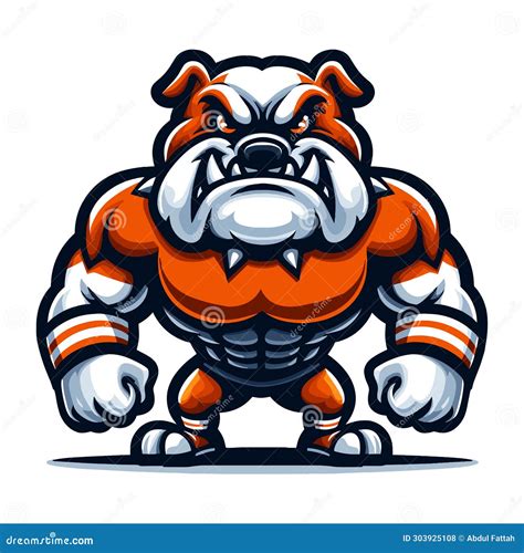 Strong Athletic Body Muscle Bulldog Mascot Design Vector Illustration