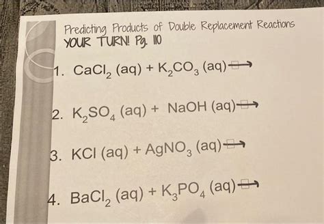 Solved Predicting Products Of Double Replacement Reactions