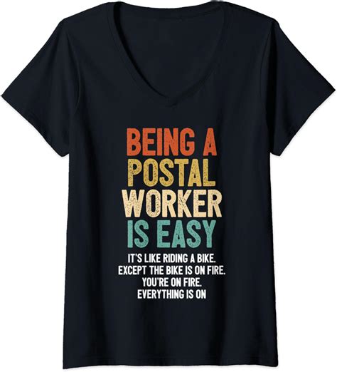 Womens Funny Postal Worker Mail Carrier Postman Mailman I It S Easy V