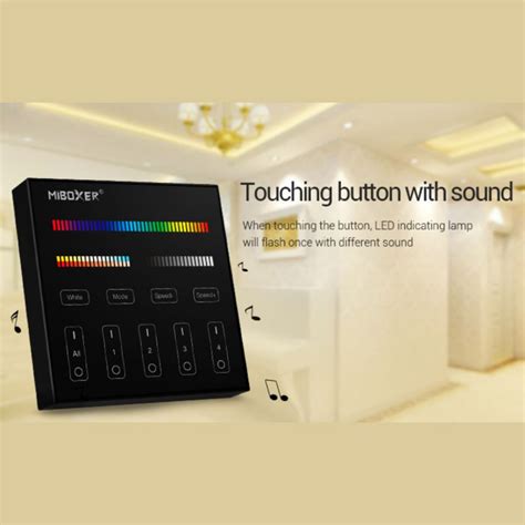 RGB CCT Touch Control Panel 4 Zones Black MiLight