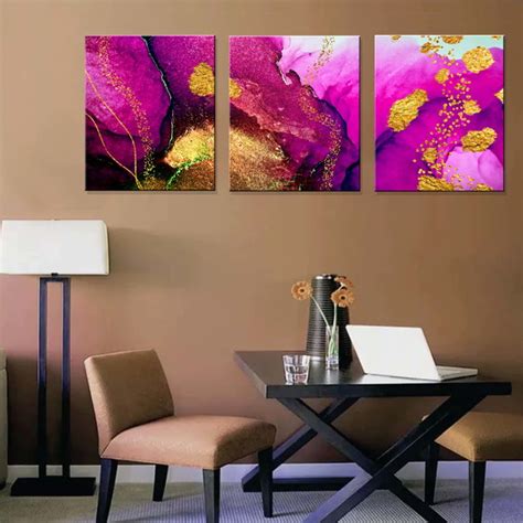 Quadros Decorativos Abstrato Marmorizado Rosa Gold Elo