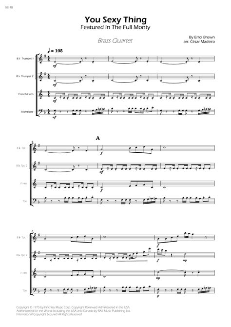 You Sexy Thing Score Only arr César Madeira by Hot Chocolate Sheet Music for Brass Ensemble