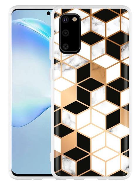 Samsung Galaxy S Hoesje Black White Gold Marble Bol