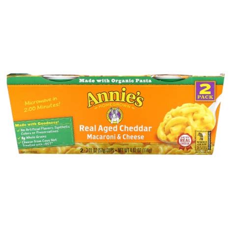 Annie S Real Aged Cheddar Microwavable Cups Mac And Cheese 2 Ct 2 01