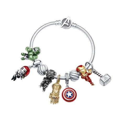 Bracelet Y4I0O Marvel Avengers Series Dangle Nake Set S925 Sterling