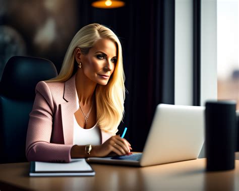 Lexica Ultra Realistic Accountant Woman Years Old Blonde Desk