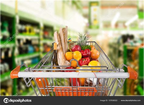 Shopping Basket With Variety Of Grocery Products — Stock Photo