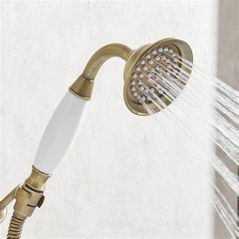 Shower Heads Antique Brass Bathroom Hand Held Shower Sprayer Head With