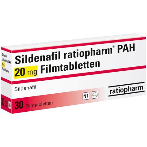 Sildenafil Ratiopharm® Pah 20 Mg 30 St Mit Dem E Rezept Kaufen Shop