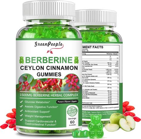 Amazon 2Pack Berberine Gummies 1500mg With Ceylon Cinnamon