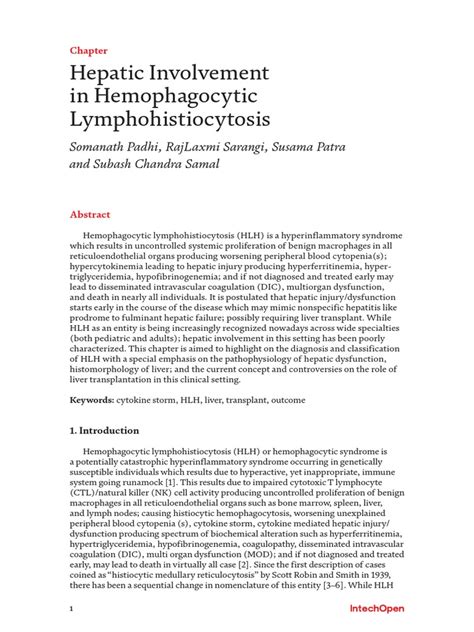 Hepatic Involvement In Hemophagocytic Lymphohistiocytosis Download Free Pdf Liver Cytokine