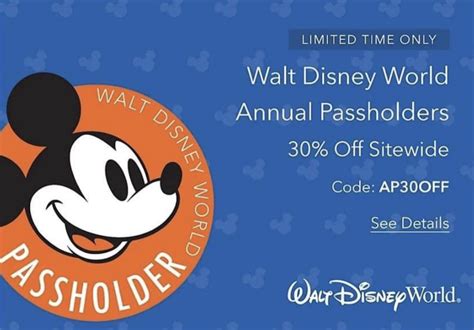 Limited Time Only WDW Annual Passholders Receive 30 Discount On