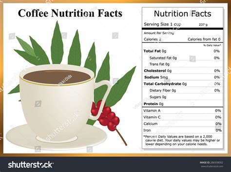 Coffee Nutrition Facts Stock Vector (Royalty Free) 286938092 | Shutterstock