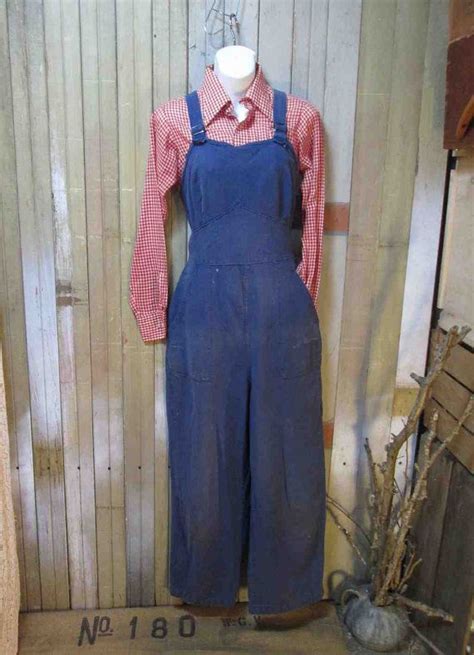 Womens 40s Vintage Overalls Workwear Authentic Wwii Rosie Riveter