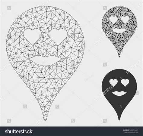 Mesh Lady Love Smiley Map Marker Model With Royalty Free Stock Vector